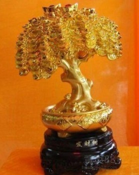 金色招財，聚寶生輝——西安高檔金色招財樹桌擺批發指南